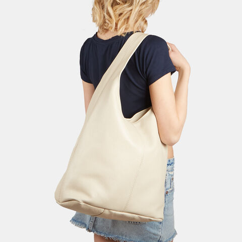 Bolso de hombro de mujer de piel , Beige Bolso de hombro de mujer de piel , Beige